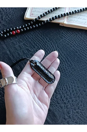 Cevşen Dualı Kolye Muska Hakiki Deri El Yapımı