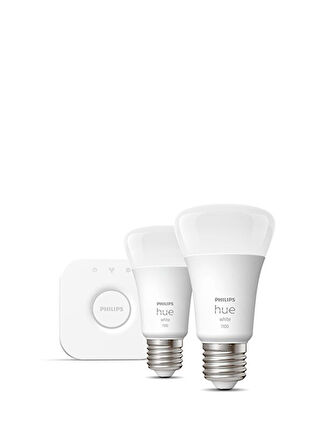 Philips Hue Beyaz Akıllı Başlangıç Seti 2'li Bluetooth Özellikli Akıllı Ampul