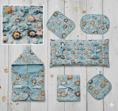 %100 Pamuk 3D Dijital Baskı Sevimli Hayvan Desenli Müslin Kumaş 100*180 cm Metrelik Müslin Kumaş