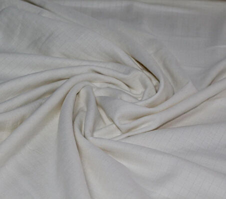 %100 Pamuk Krem Rengi Kareli Müslin Kumaş 100*180 cm Metrelik Müslin Kumaş