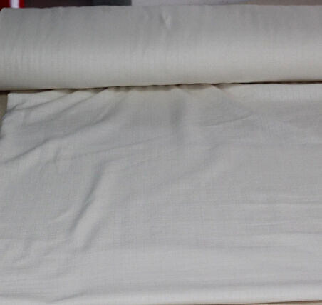 %100 Pamuk Krem Rengi Kareli Müslin Kumaş 100*180 cm Metrelik Müslin Kumaş