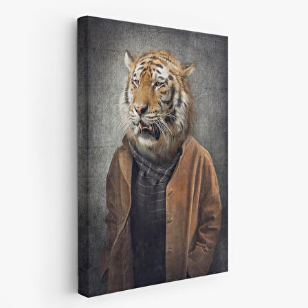 Kaplan Kafalı İnsan Kanvas Tablo-4999