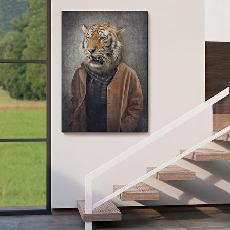 Kaplan Kafalı İnsan Kanvas Tablo-4999