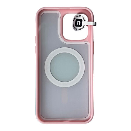 iPhone 13/14 Pembe Magsafe Uyumlu Premium Silikon Arka Kılıf Güçlendirilmiş Köşe+Kamera-Shockproof