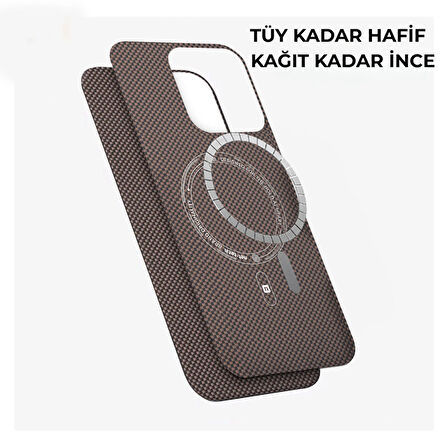 iphone kevlar case iphone 15 pro SiyahTıtanıum magsafe kılıf Case Cover Karbo arka Kapak Koruma