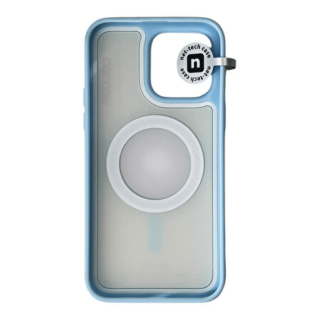 iPhone 15 pro Max Mavi Magsafe Kılıf Uyumlu Premium Arka Kılıf Güçlendirilmiş Köşe+Kamera-Shockproof