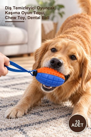 10 Adet Köpek Diş Kaşıma Topu – Diş Temizleyici Oyuncak, Kaşıma Oyun Topu, Chew Toy, Dental Ball