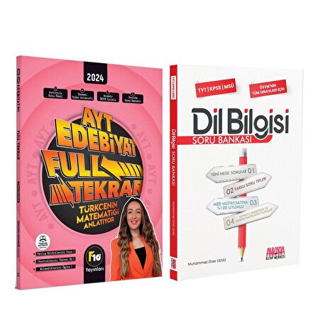 F10 AYT Edebiyat Türkçenin Matematiği Full Tekrar ve AKM Dil Bilgisi Soru Bankası Seti 2 Kitap