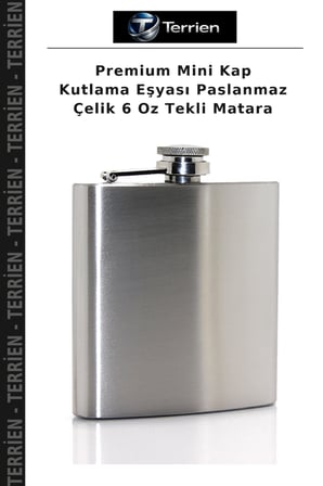 Premium Mini Kap Kutlama Eşyası Paslanmaz Çelik 6 Oz Tekli Matara