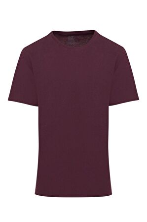 Mürdüm Regular Fit %100 Pamuk Bisiklet Yaka Tişört | L