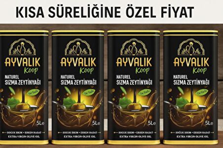 Ayvalık Doğal Zeytinyağı 20 LT | Soğuk Sıkım | Üreticiden Tüketiciye