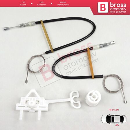 Fiat Linea 323 110 2007-2018 51789674 İçin Manuel Arka Sol Kapı Cam Kriko Tamir Seti