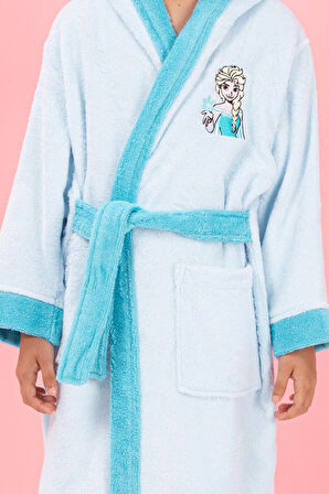 Özdilek Dsny Frozen Snowflake Çocuk Bornoz Nakışlı Mavi 11-12 Yaş