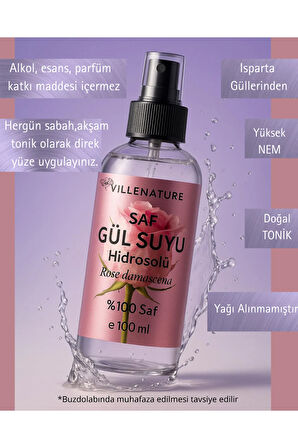 SAF GÜL SUYU Hidrosolü ,Tam Gül suyu , Yağı alınmamış Gülsuyu