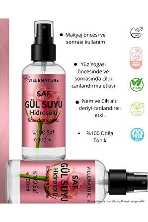 SAF GÜL SUYU Hidrosolü ,Tam Gül suyu , Yağı alınmamış Gülsuyu