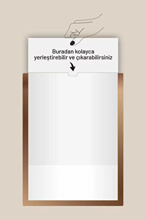 4 Adet A4 Bronz Aynalı Belge Sertifika Çerçevesi Kendinden Yapışkanlı Kolay Değiştirilebilir Föylük