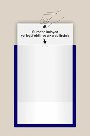 4 Adet A4 Lacivert Belge Sertifika Çerçevesi Kendinden Yapışkanlı Kolay Değiştirilebilir Föylük