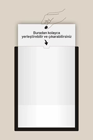 4 Adet A4 Siyah Belge Sertifika Çerçevesi Kendinden Yapışkanlı Kolay Değiştirilebilir Föylük
