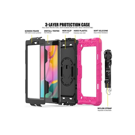 Samsung Galaxy T290 Tab A 8 Kılıf Pars Tablet Kapak - Pembe iegxx