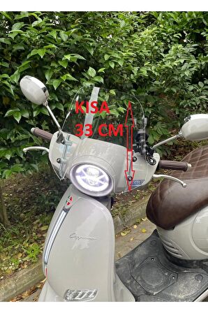 Arora Cappucino Ön Siperlik Camı Şeffaf KISA TİP 33 cm ,Bağlantı Aparatlı 50cc,125cc,150cc- Arasmoto