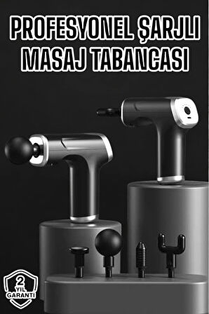 Kablosuz 4 Başlıklı Şarjlı Darbeli Masaj Aleti – Derin Doku Etkisi
