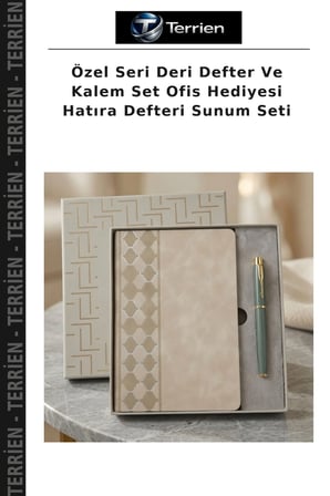 Özel Seri Deri Defter Ve Kalem Set Ofis Hediyesi Hatıra Defteri Sunum Seti