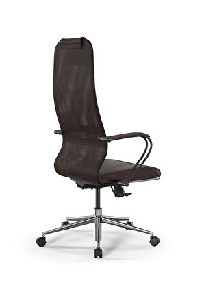 Metta Ergolife SynchroSit 8 Ergonomik Fileli ve Deri Ofis Koltuğu - 1B9.55.1.403  Koyu Kahverengi