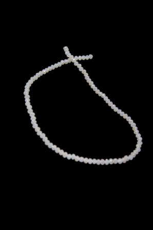 4 mm Süt Beyaz Basık Kristal Cam Boncuk 1 Dizi - (110 Adet)