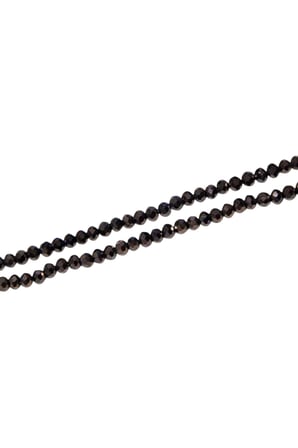 4 mm Antrasit Basık Kristal Cam Boncuk 1 Dizi - (110 Adet)