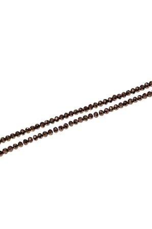 4 mm Koyu Kahve Basık Kristal Cam Boncuk 1 Dizi - (110 Adet)