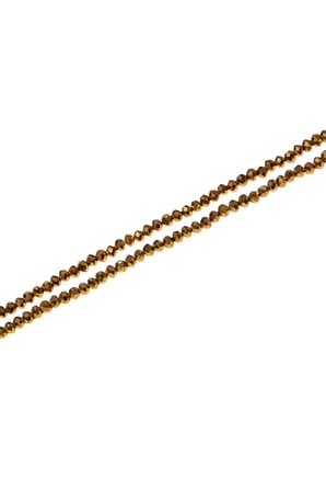 4 mm Kaplama Kahve Basık Kristal Cam Boncuk 1 Dizi - (110 Adet)