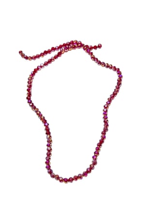 4 mm Bordo Basık Kristal Cam Boncuk 1 Dizi - (110 Adet)