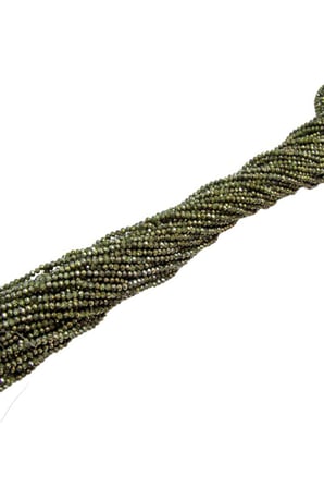 4 mm Kına Yeşili Basık Kristal Cam Boncuk 1 Dizi - (110 Adet)
