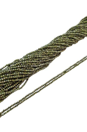 4 mm Kına Yeşili Basık Kristal Cam Boncuk 1 Dizi - (110 Adet)