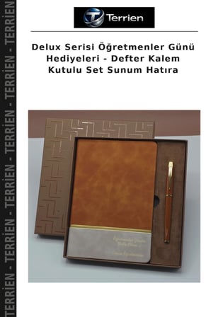 Delux Serisi Öğretmenler Günü Hediyeleri - Defter Kalem Kutulu Set Sunum Hatıra