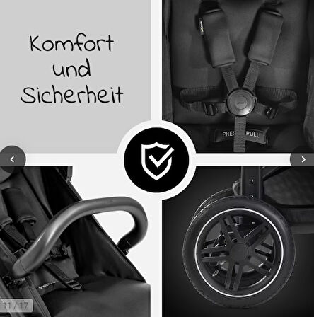 Hauck Rapid 4D Air Bebek Arabası Siyah