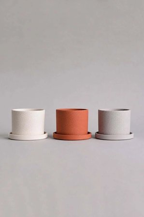 Dekoratif Beton Saksı V-123-AÇİK GRİ