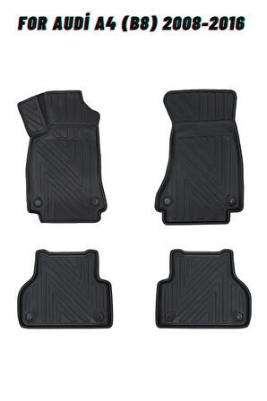 Audi A4 (B8) 2008-2016 ile Uyumlu Carbon Desenli Ultra Premium Havuzlu Oto Paspas