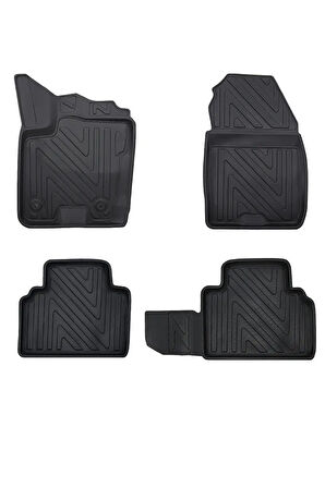 Ford Courier 2014-2023 ile Uyumlu Carbon Desenli Ultra Premium Havuzlu Oto Paspas