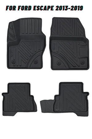 Ford Escape 2013-2019 ile Uyumlu Carbon Desenli Ultra Premium Havuzlu Oto Paspas