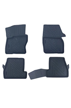 Ford Focus 3 2011-2014 ile Uyumlu Carbon Desenli Ultra Premium Havuzlu Oto Paspas