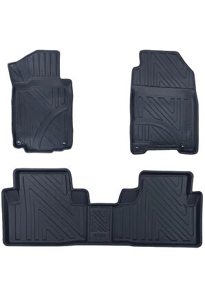 Honda Cr-V 2011-2017 ile Uyumlu Carbon Desenli Ultra Premium Havuzlu Oto Paspas