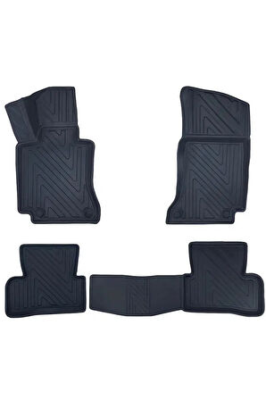 Mercedes C Serisi W205 2014-2021 ile Uyumlu Carbon Desenli Ultra Premium Havuzlu Oto Paspas