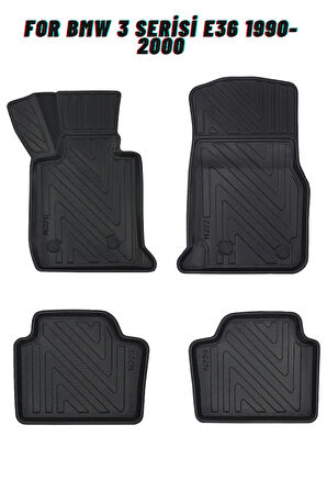 Bmw 3 Serisi E36 1990-2000 ile Uyumlu Carbon Desenli Ultra Premium Havuzlu Oto Paspas