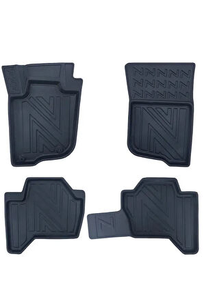 Mitsubishi L200 2005-2018 ile Uyumlu Carbon Desenli Ultra Premium Havuzlu Oto Paspas