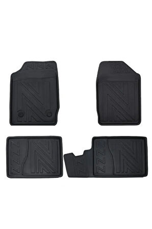 Renault Symbol 1999-2008 ile Uyumlu Carbon Desenli Ultra Premium Havuzlu Oto Paspas