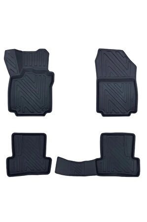 Renault Captur 2013-2019 ile Uyumlu Carbon Desenli Ultra Premium Havuzlu Oto Paspas