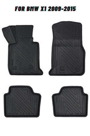 Bmw X1 2009-2015 ile Uyumlu Carbon Desenli Ultra Premium Havuzlu Oto Paspas
