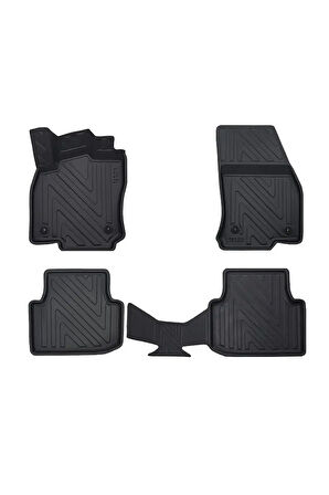 Volkswagen Tiguan Allspace 2016-2023 ile Uyumlu Carbon Desenli Ultra Premium Havuzlu Oto Paspas
