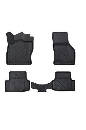 Volkswagen Golf 8 Manuel ile Uyumlu Carbon Desenli Ultra Premium Havuzlu Oto Paspas
